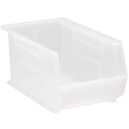 Quantum Food Service QUS240CL Stack & Hang Shelf Bin - 14 3/4 x 8 1/4, Clear, Case of 12